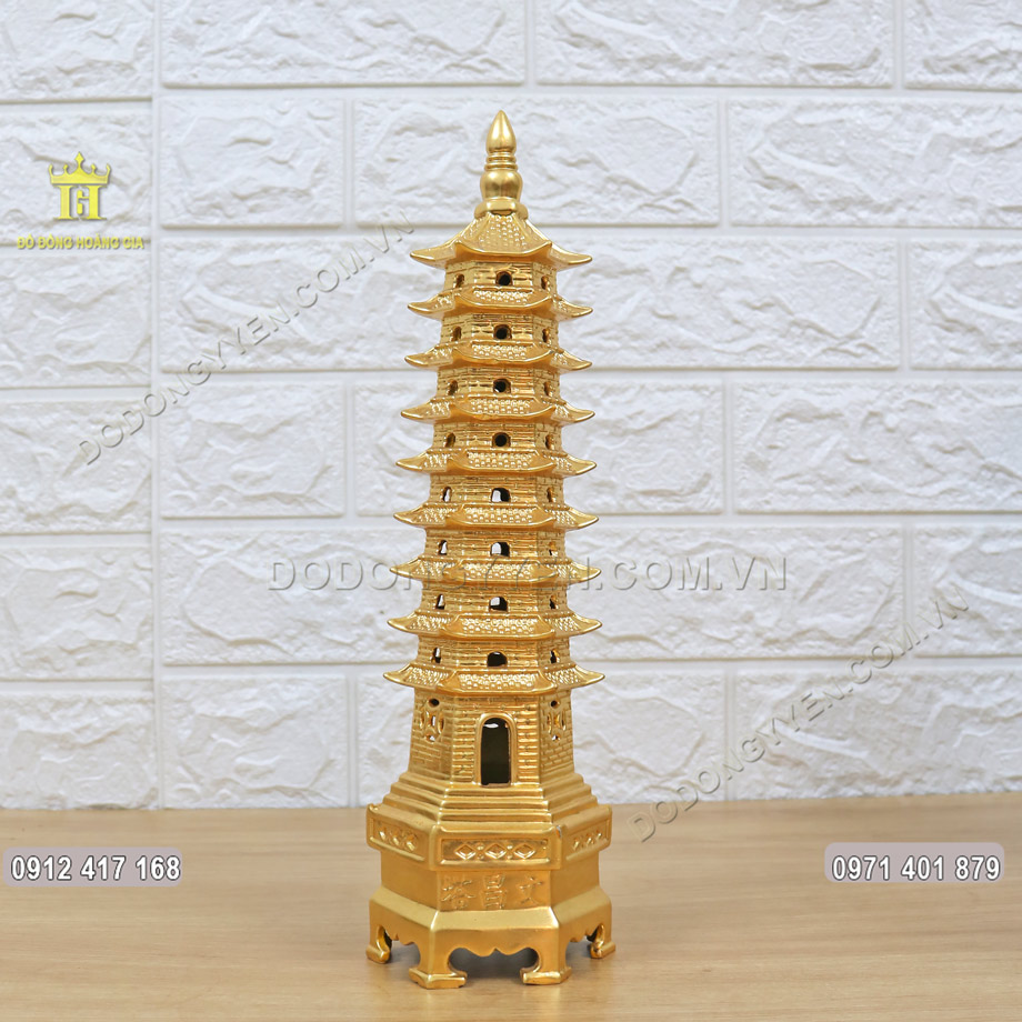 Th&aacute;p văn xương bằng đồng d&aacute;t v&agrave;ng 24K cao cấp